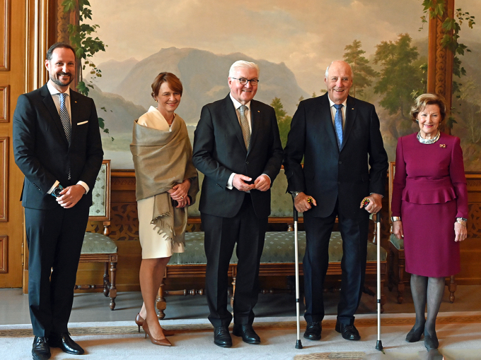 The King and Queen and the Crown Prince granted the German President and First Lady an audience. The German President and his wife are in Norway on an official visit. Photo: Sven Gj. Gjeruldsen, The Royal Court. 